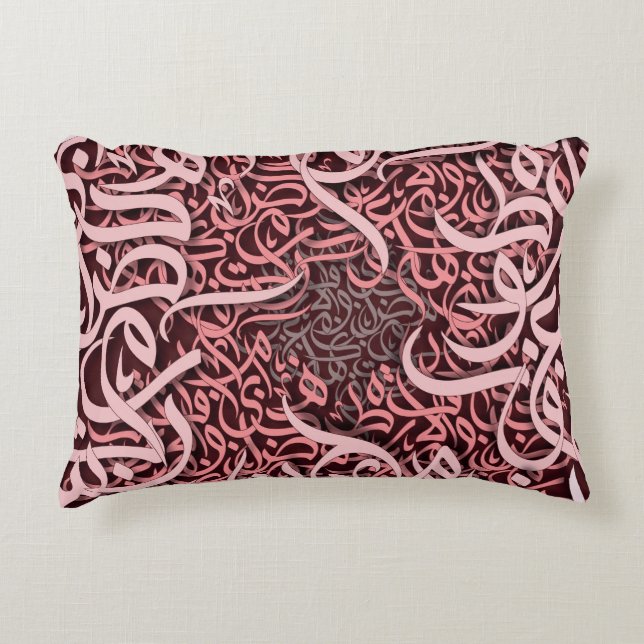 arabic lletters rose  decorative cushion (Front)