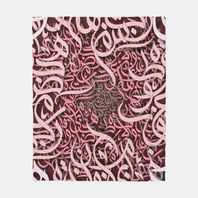 arabic lletters rose  fleece blanket (Front)