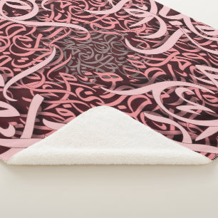 arabic lletters rose sherpa blanket