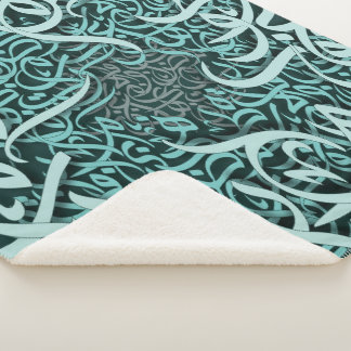 arabic lletters tiffany  sherpa blanket