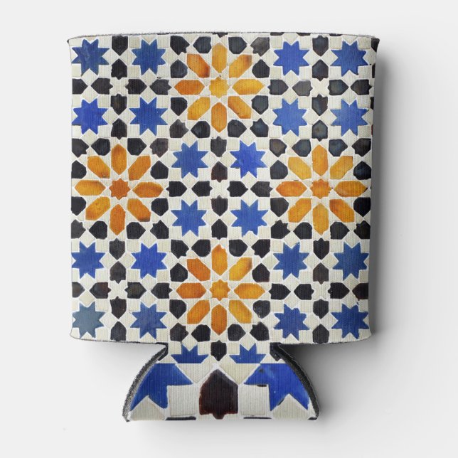 Arabic Moroccan: Mosaic Tile Background. Can Cooler (Front)