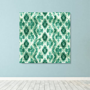 Arabic Motif Wall Art – Green Ornamental Pattern P