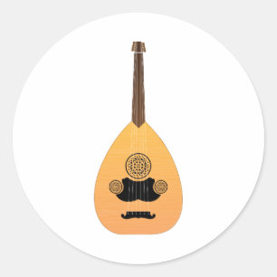Arabic Oud Music Instrument Classic Round Sticker