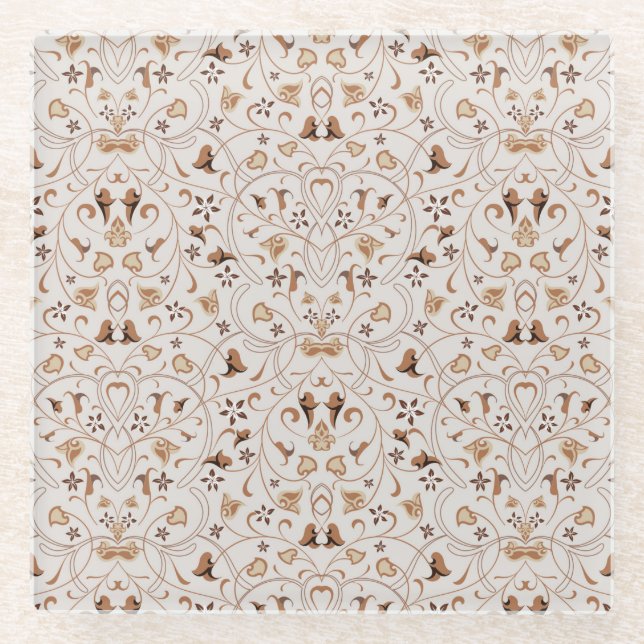 Arabic pattern glass coaster (Front)