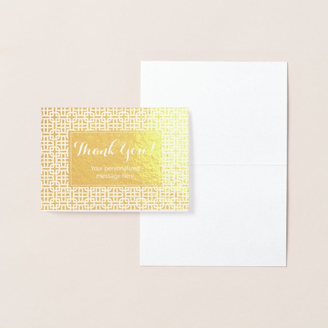 Arabic Personalised Real Gold Foil Thank you Card (Display)