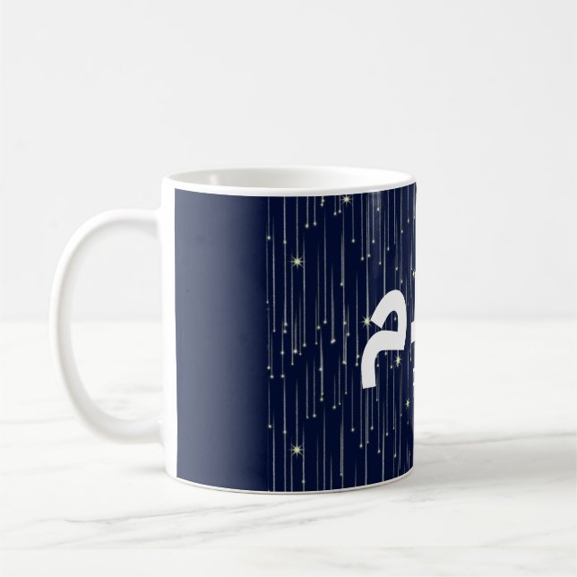 Arabic "Salaam" Peace with Golden Falling Stars Coffee Mug (Left)