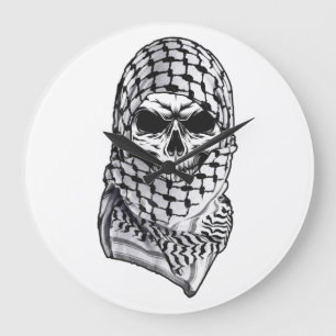 Arabic Shemagh Kufiya Skull Acrylic Wall Clock