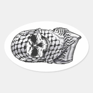 Arabic Skull Kufiya Shemagh Sticker