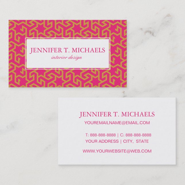 Arabic Star Shaped Pattern Business Card (Front/Back)