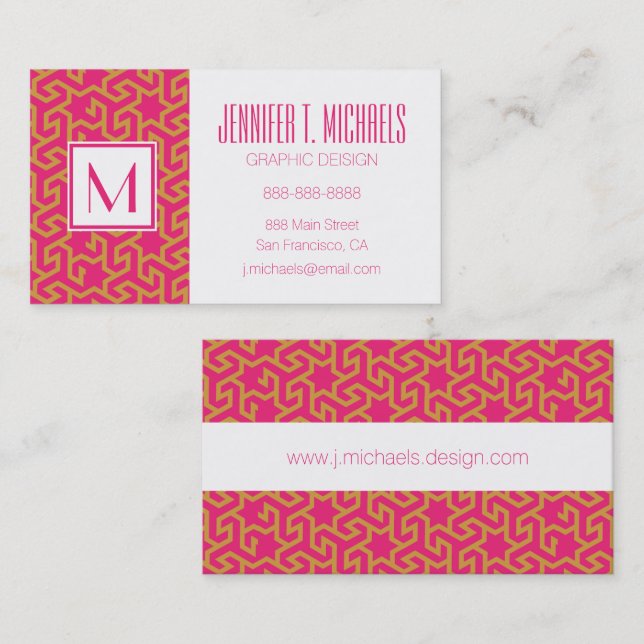 Arabic Star Shaped Pattern Business Card (Front/Back)