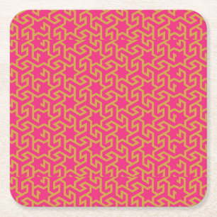 Arabic Star Shaped Pattern Square Paper Coaster