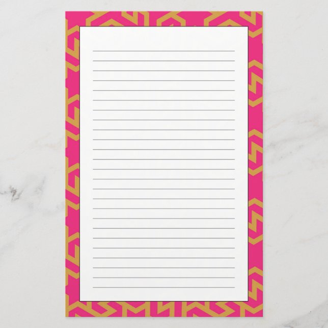 Arabic Star Shaped Pattern Stationery (Front)