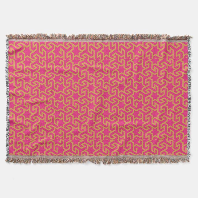 Arabic Star Shaped Pattern Throw Blanket (Front)