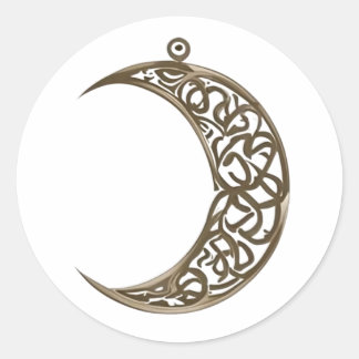 arabic style classic round sticker
