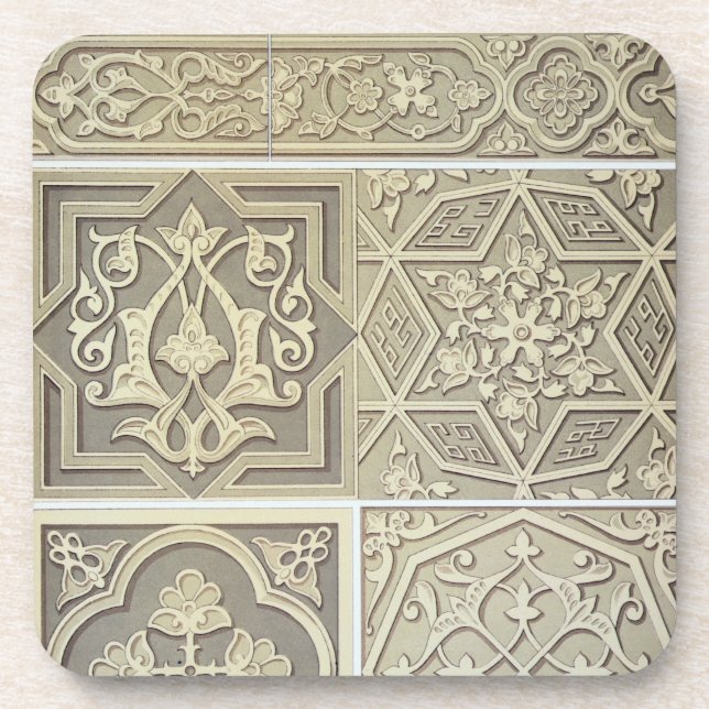 Arabic tile designs (colour litho) coaster (Front)
