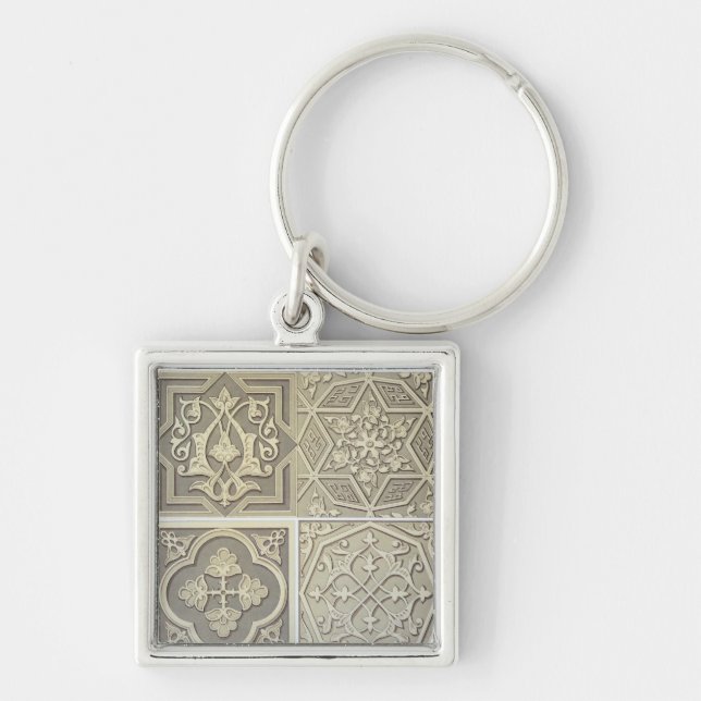 Arabic tile designs (colour litho) key ring (Front)