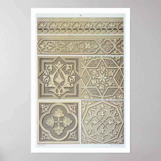 Arabic tile designs (colour litho) poster (Front)