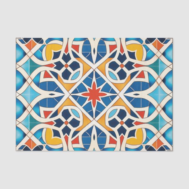 Arabic tile pattern lovers  tissue paper (Front)