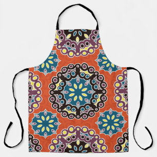 Arabic tile, vintage patchwork pattern. apron