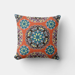 Arabic tile, vintage patchwork pattern. cushion