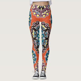 Arabic tile, vintage patchwork pattern. leggings