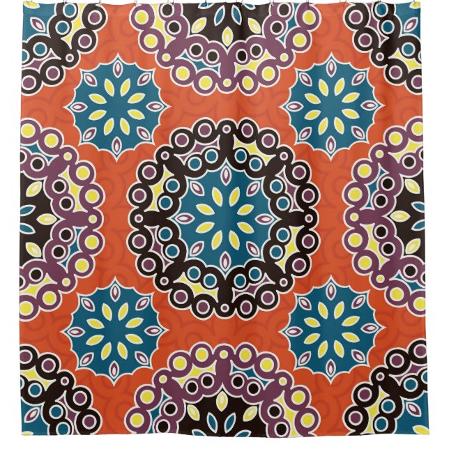 Arabic tile, vintage patchwork pattern. shower curtain (Front)