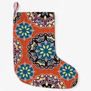 Arabic tile, vintage patchwork pattern. small christmas stocking