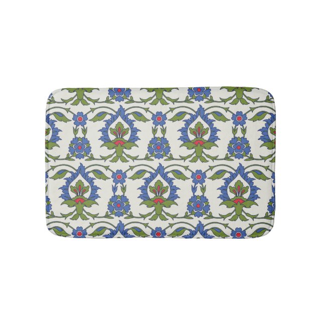 Arabic Traditional: Iznik Tile Seamless. Bath Mat (Front)