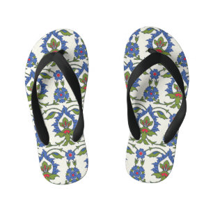 Arabic Traditional: Iznik Tile Seamless. Kid's Flip Flops