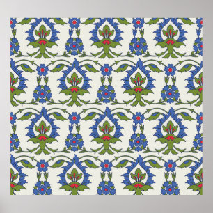 Arabic Traditional: Iznik Tile Seamless. Poster