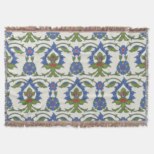Arabic Traditional: Iznik Tile Seamless. Throw Blanket