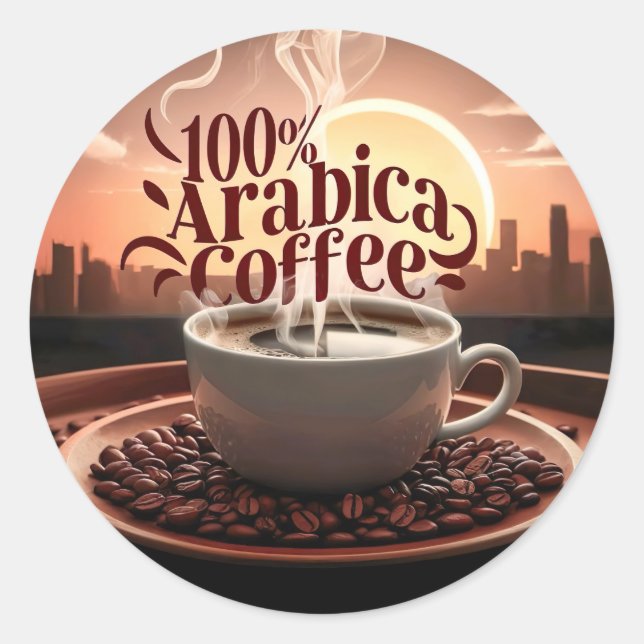 Arabica Coffee Lover Classic Round Sticker (Front)