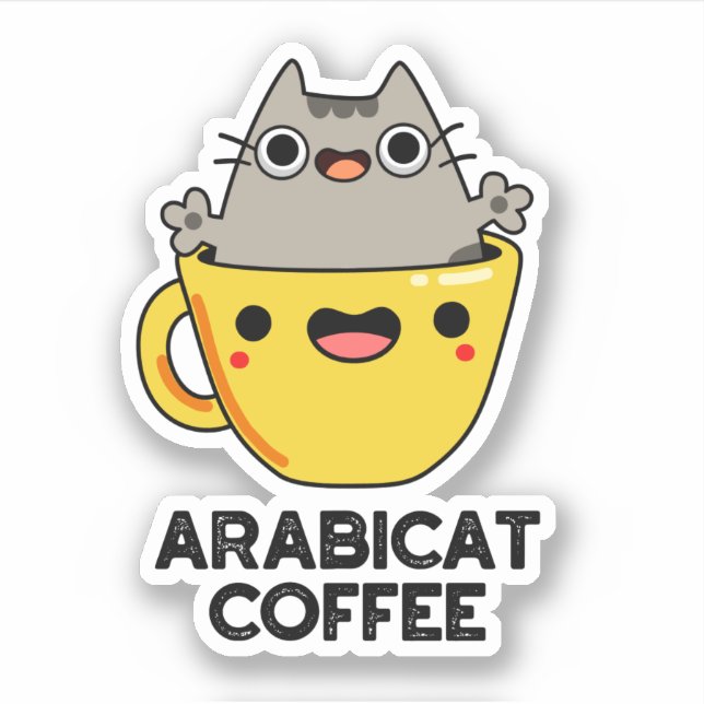 Arabicat Coffee Funny Arabica Cat Pun  (Front)
