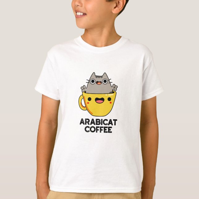 Arabicat Coffee Funny Arabica Cat Pun  T-Shirt (Front)