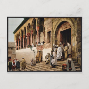 Arabs leaving mosque, Tunis, Tunisia vintage Photo Postcard