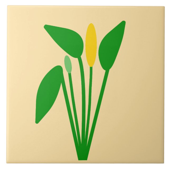 Araceae Ceramic Tile (Front)