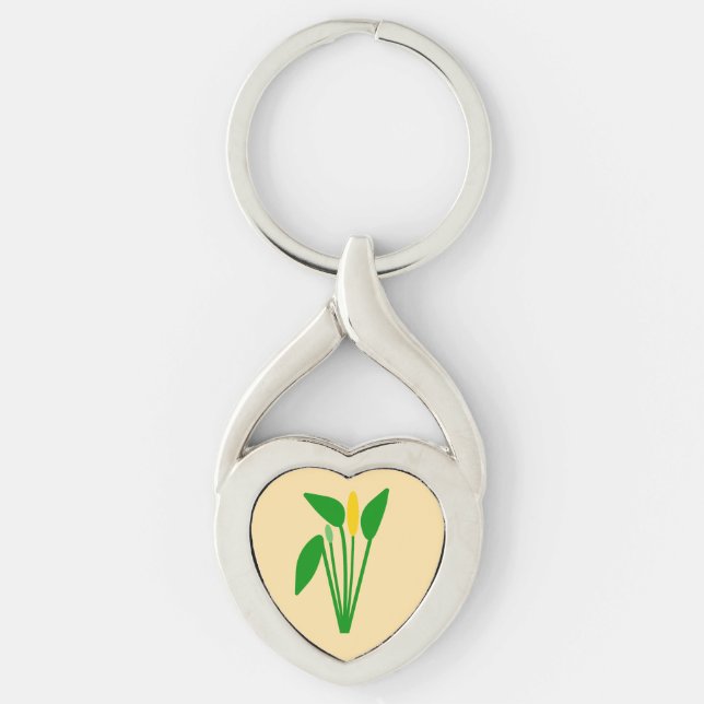 Araceae Metal Keychain (Front)