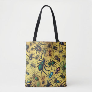 Arachnid Lovers Creepy Crawly Spiders, Tote Bag