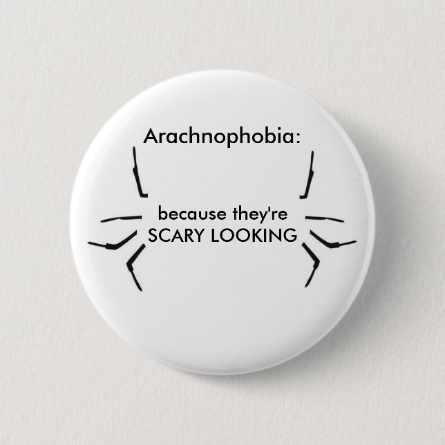 Arachnophobia 6 Cm Round Badge (Front)