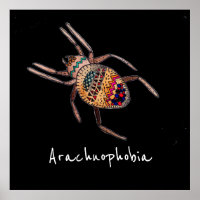 Arachnophobia slogan Colourful Spider arachnid art