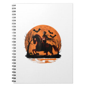arafed knight on a horse with a pumpkin on his hea notebook