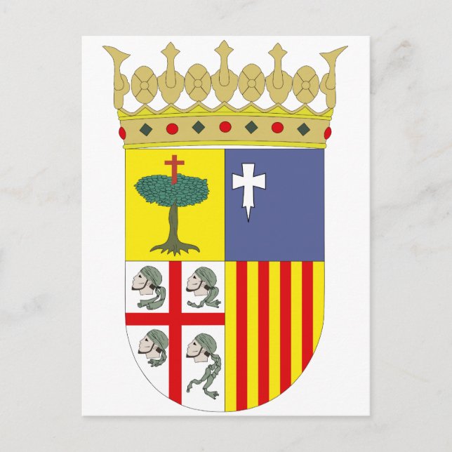 Aragón Coat of Arms Official Spain Symbol Heraldry Postcard (Front)