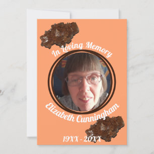 Aragonite Crystal Memory Poem Photo Memorial Card
