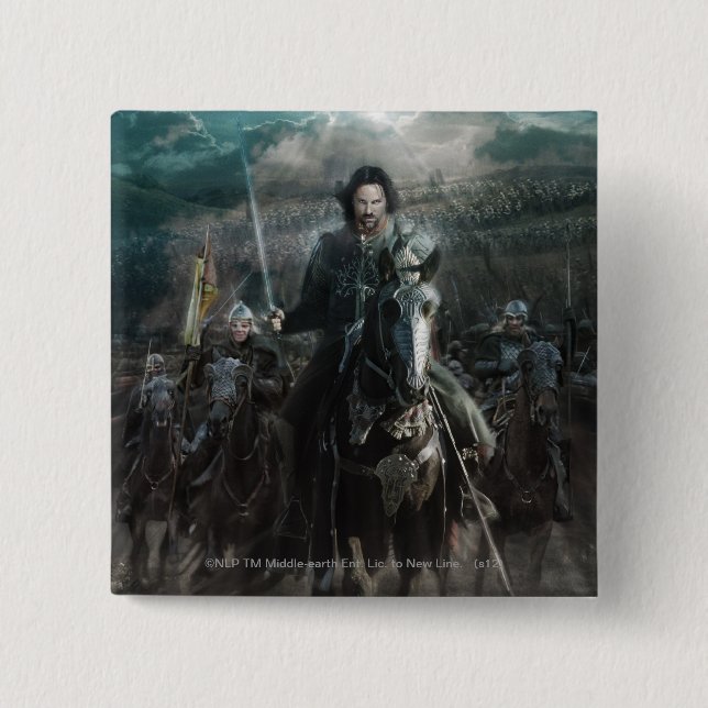 Aragorn Leading on Horse 15 Cm Square Badge (Front)