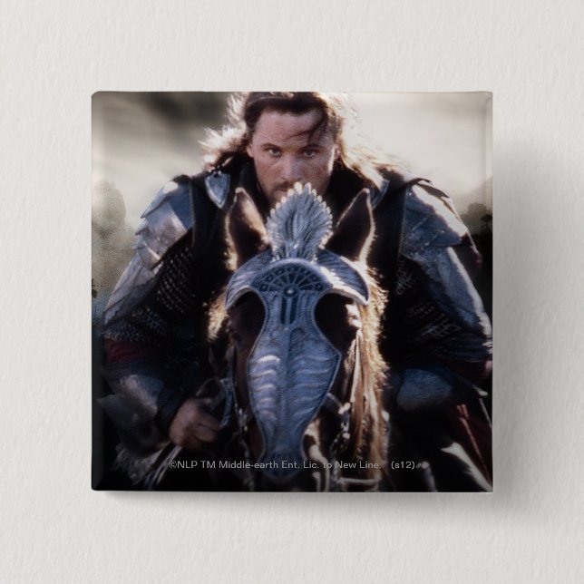Aragorn Riding Horse 15 Cm Square Badge (Front)