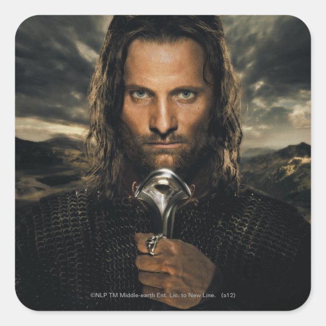 Aragorn Sword Down Square Sticker (Front)