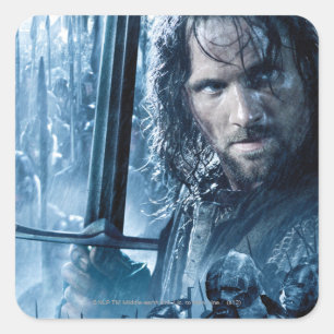 Aragorn Versus Orcs Square Sticker