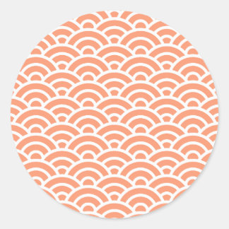 ARAISYU 49 Seigaiha Waves - Energetic Ver. Classic Round Sticker