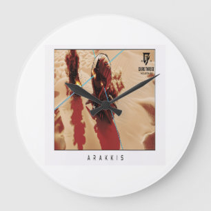 Arakkis Wall Clock, 25.4 cm Round Natural Wood Large Clock