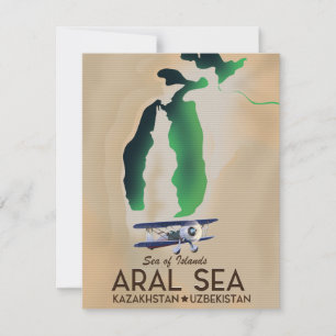 Aral Sea Travel poster map